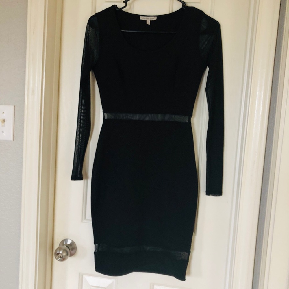 ‼️SOLD‼️ Black Mesh Body Con Dress